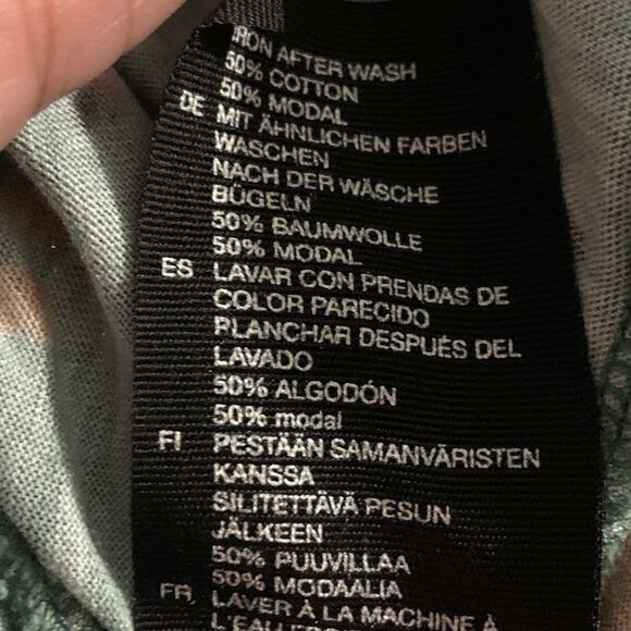 & Other Stories Baby Tee T-shirt Women's US Size 10 Medium Green-Multi Floral - Picture 8 of 11